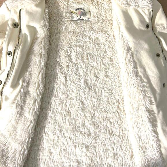 Twisted Heart Vintage Women's (P) Cream Shearling Collar 90s Jacket Zip-Up - Picture 8 of 9
